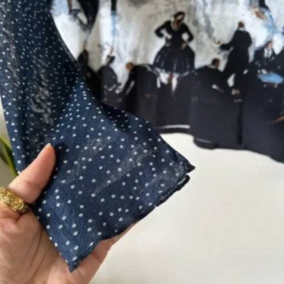 Aventures Des Toiles Print Men in Suits Art to Wear Long Sleeve Top Size 42 - Picture 2 of 6